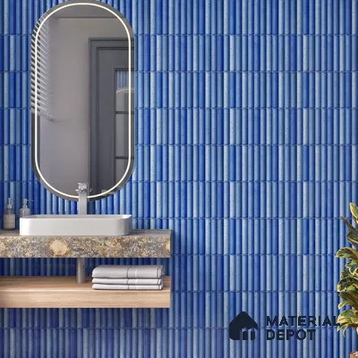 TL 07174 J Bumpy Cosmo Shappire 1 ft x 1 ft Glossy Finish Ceramic Tile - 10 mm | Please Expect a Slight Variation of Pattern