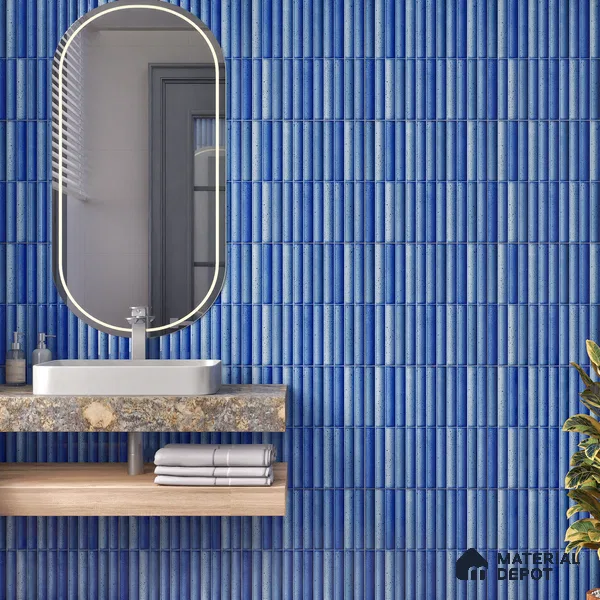 TL 07174 J Bumpy Cosmo Shappire 1 ft x 1 ft Glossy Finish Ceramic Tile - 10 mm | Please Expect a Slight Variation of Pattern