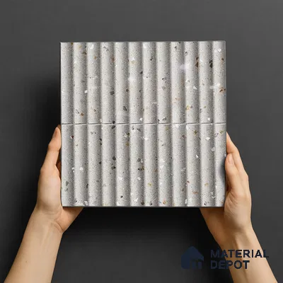 TL 07174 K Bumpy Cosmo Sude 1 ft x 1 ft Glossy Finish Ceramic Tile - 10 mm | Please Expect a Slight Variation of Pattern