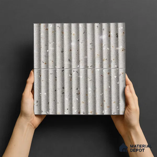 TL 07174 K Bumpy Cosmo Sude 1 ft x 1 ft Glossy Finish Ceramic Tile - 10 mm | Please Expect a Slight Variation of Pattern