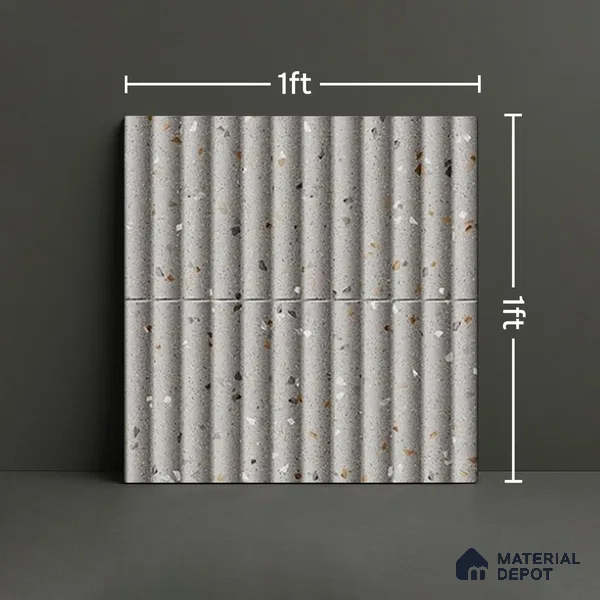 TL 07174 K Bumpy Cosmo Sude 1 ft x 1 ft Glossy Finish Ceramic Tile - 10 mm | Please Expect a Slight Variation of Pattern