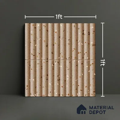 TL 07174 L Bumpy Cosmo Wheat 1 ft x 1 ft Glossy Finish Ceramic Tile - 10 mm | Please Expect a Slight Variation of Pattern