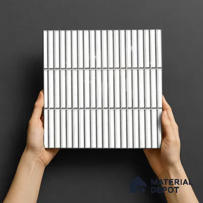 TL 07176 Kitkat Cosmo Bianco 1 ft x 1 ft Glossy Finish Ceramic Tile - 10 mm | Please Expect a Slight Variation of Pattern