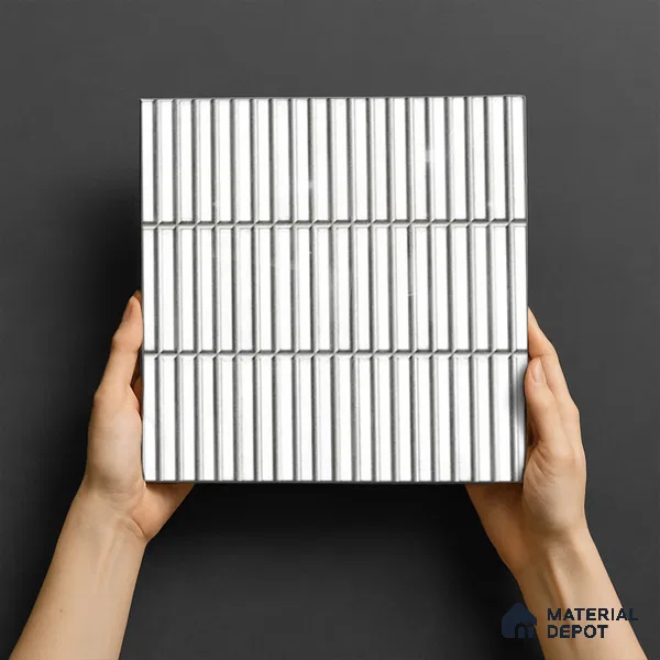TL 07176 Kitkat Cosmo Bianco 1 ft x 1 ft Glossy Finish Ceramic Tile - 10 mm | Please Expect a Slight Variation of Pattern