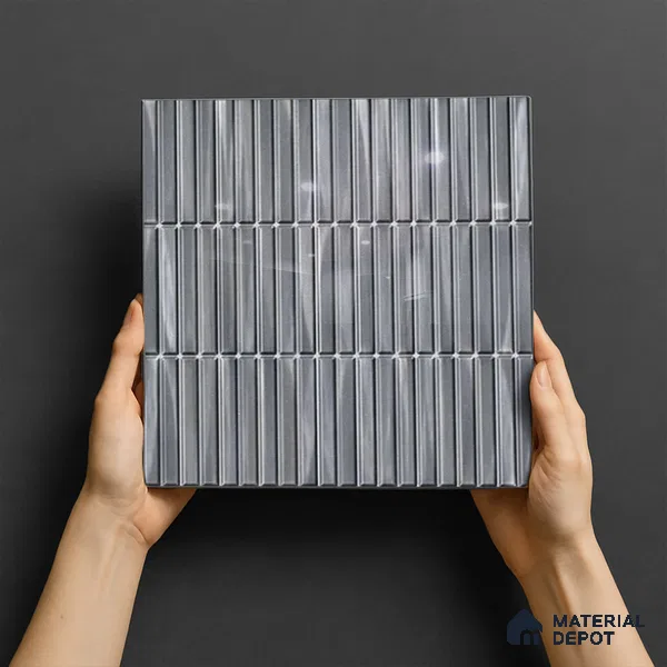 TL 07176 B Kitkat Cosmo Black 1 ft x 1 ft Glossy Finish Ceramic Tile - 10 mm | Please Expect a Slight Variation of Pattern