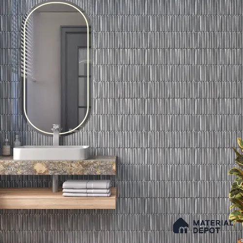 TL 07176 B Kitkat Cosmo Black 1 ft x 1 ft Glossy Finish Ceramic Tile - 10 mm | Please Expect a Slight Variation of Pattern