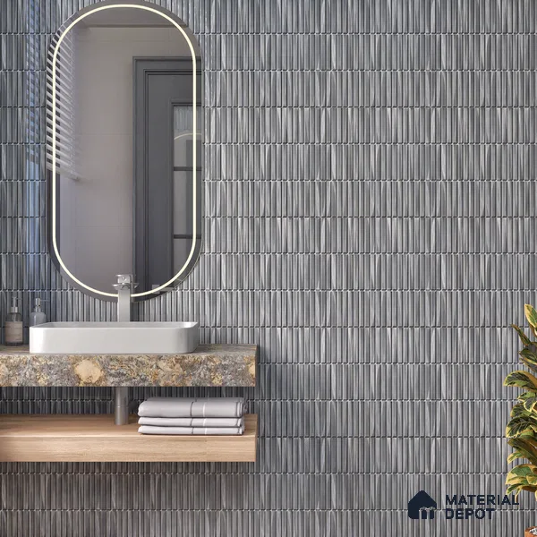 TL 07176 B Kitkat Cosmo Black 1 ft x 1 ft Glossy Finish Ceramic Tile - 10 mm | Please Expect a Slight Variation of Pattern
