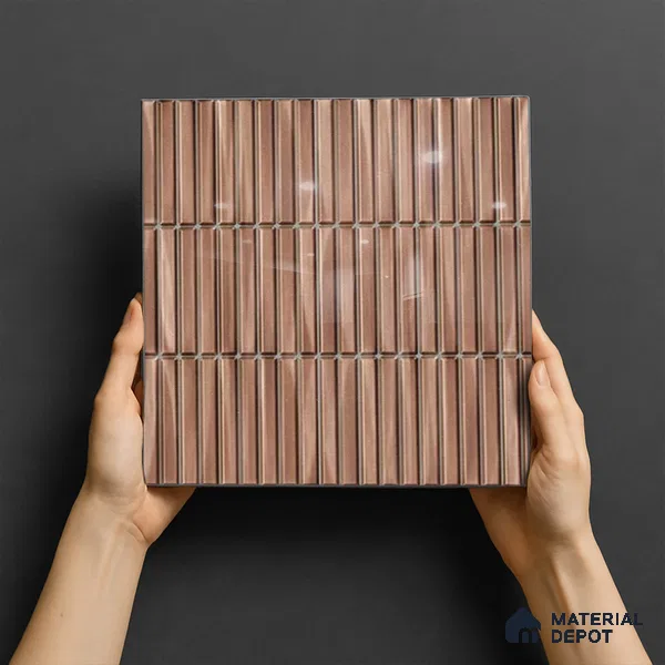 TL 07176 C Kitkat Cosmo Mocha 1 ft x 1 ft Glossy Finish Ceramic Tile - 10 mm | Please Expect a Slight Variation of Pattern
