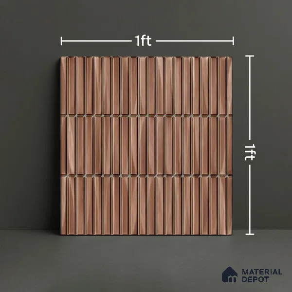 TL 07176 C Kitkat Cosmo Mocha 1 ft x 1 ft Glossy Finish Ceramic Tile - 10 mm | Please Expect a Slight Variation of Pattern