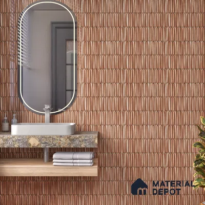 TL 07176 C Kitkat Cosmo Mocha 1 ft x 1 ft Glossy Finish Ceramic Tile - 10 mm | Please Expect a Slight Variation of Pattern