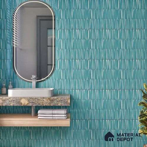 TL 07176 D Kitkat Cosmo Ocean 1 ft x 1 ft Glossy Finish Ceramic Tile - 10 mm | Please Expect a Slight Variation of Pattern