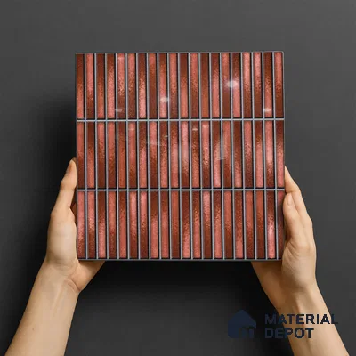 TL 07176 F Kitkat Cosmo Wine 1 ft x 1 ft Glossy Finish Ceramic Tile - 10 mm | Please Expect a Slight Variation of Pattern