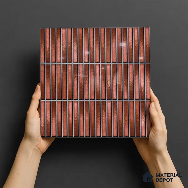 TL 07176 F Kitkat Cosmo Wine 1 ft x 1 ft Glossy Finish Ceramic Tile - 10 mm | Please Expect a Slight Variation of Pattern