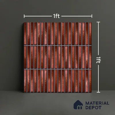 TL 07176 F Kitkat Cosmo Wine 1 ft x 1 ft Glossy Finish Ceramic Tile - 10 mm | Please Expect a Slight Variation of Pattern