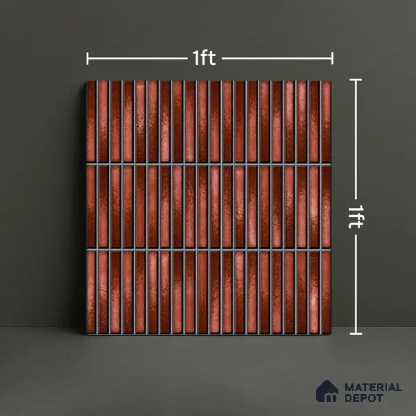 TL 07176 F Kitkat Cosmo Wine 1 ft x 1 ft Glossy Finish Ceramic Tile - 10 mm | Please Expect a Slight Variation of Pattern
