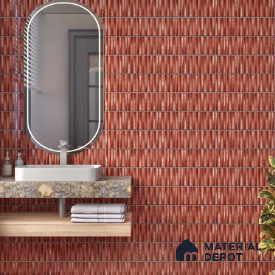 TL 07176 F Kitkat Cosmo Wine 1 ft x 1 ft Glossy Finish Ceramic Tile - 10 mm | Please Expect a Slight Variation of Pattern