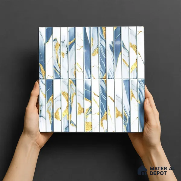 TL 07172 Bissel Cosmo Avio 1 ft x 1 ft Glossy Finish Ceramic Tile - 10 mm | Please Expect a Slight Variation of Pattern