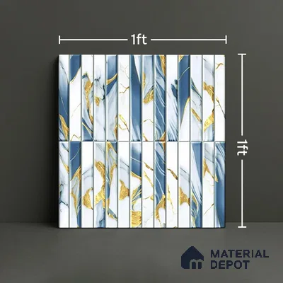 TL 07172 Bissel Cosmo Avio 1 ft x 1 ft Glossy Finish Ceramic Tile - 10 mm | Please Expect a Slight Variation of Pattern