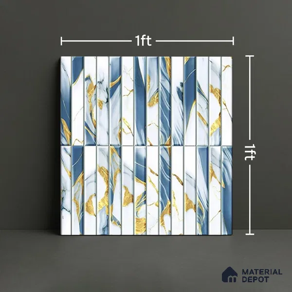 TL 07172 Bissel Cosmo Avio 1 ft x 1 ft Glossy Finish Ceramic Tile - 10 mm | Please Expect a Slight Variation of Pattern