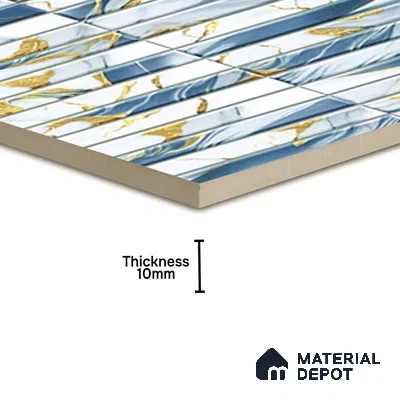 TL 07172 Bissel Cosmo Avio 1 ft x 1 ft Glossy Finish Ceramic Tile - 10 mm | Please Expect a Slight Variation of Pattern