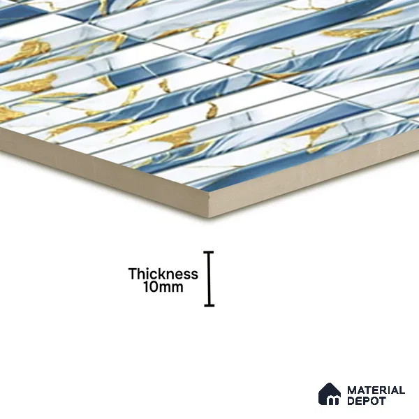 TL 07172 Bissel Cosmo Avio 1 ft x 1 ft Glossy Finish Ceramic Tile - 10 mm | Please Expect a Slight Variation of Pattern