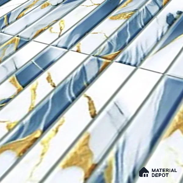 TL 07172 Bissel Cosmo Avio 1 ft x 1 ft Glossy Finish Ceramic Tile - 10 mm | Please Expect a Slight Variation of Pattern