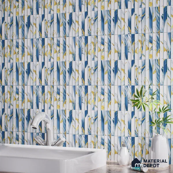 TL 07172 Bissel Cosmo Avio 1 ft x 1 ft Glossy Finish Ceramic Tile - 10 mm | Please Expect a Slight Variation of Pattern