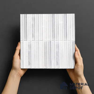 TL 07172 B Bissel Cosmo Bianco 1 ft x 1 ft Glossy Finish Ceramic Tile - 10 mm | Please Expect a Slight Variation of Pattern