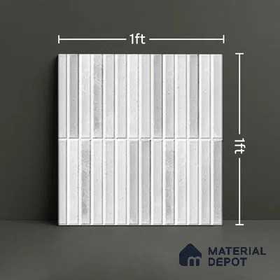 TL 07172 B Bissel Cosmo Bianco 1 ft x 1 ft Glossy Finish Ceramic Tile - 10 mm | Please Expect a Slight Variation of Pattern