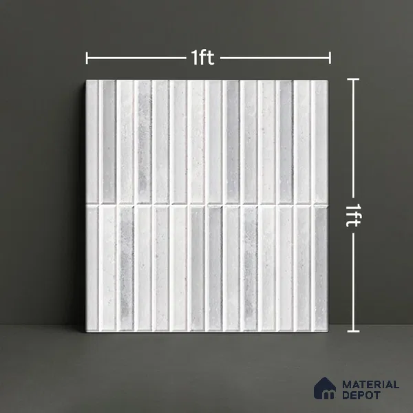TL 07172 B Bissel Cosmo Bianco 1 ft x 1 ft Glossy Finish Ceramic Tile - 10 mm | Please Expect a Slight Variation of Pattern