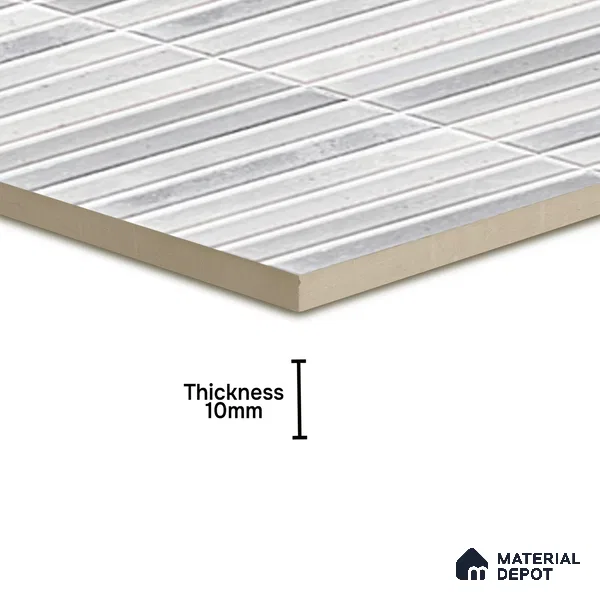 TL 07172 B Bissel Cosmo Bianco 1 ft x 1 ft Glossy Finish Ceramic Tile - 10 mm | Please Expect a Slight Variation of Pattern