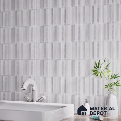 TL 07172 B Bissel Cosmo Bianco 1 ft x 1 ft Glossy Finish Ceramic Tile - 10 mm | Please Expect a Slight Variation of Pattern