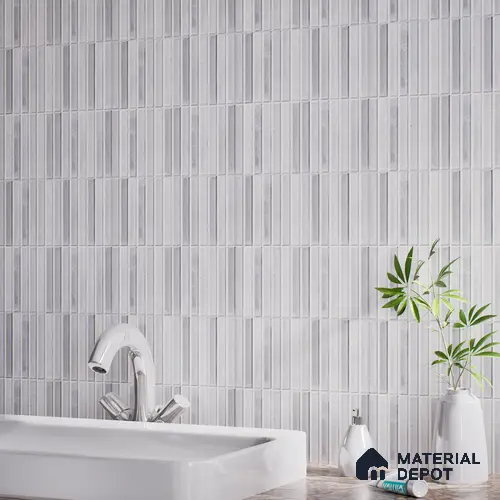 TL 07172 B Bissel Cosmo Bianco 1 ft x 1 ft Glossy Finish Ceramic Tile - 10 mm | Please Expect a Slight Variation of Pattern