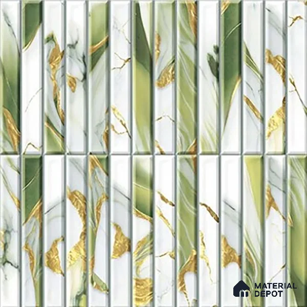 TL 07172 C Bissel Cosmo Curry 1 ft x 1 ft Glossy Finish Ceramic Tile - 10 mm | Please Expect a Slight Variation of Pattern