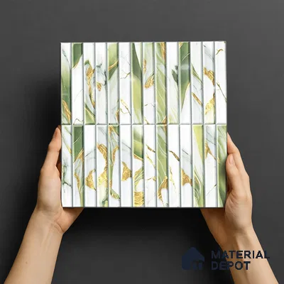TL 07172 C Bissel Cosmo Curry 1 ft x 1 ft Glossy Finish Ceramic Tile - 10 mm | Please Expect a Slight Variation of Pattern