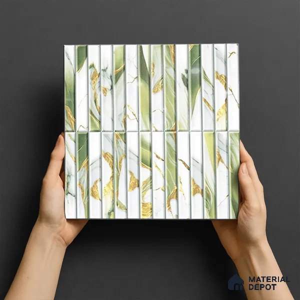 TL 07172 C Bissel Cosmo Curry 1 ft x 1 ft Glossy Finish Ceramic Tile - 10 mm | Please Expect a Slight Variation of Pattern