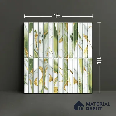 TL 07172 C Bissel Cosmo Curry 1 ft x 1 ft Glossy Finish Ceramic Tile - 10 mm | Please Expect a Slight Variation of Pattern