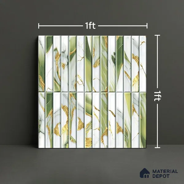 TL 07172 C Bissel Cosmo Curry 1 ft x 1 ft Glossy Finish Ceramic Tile - 10 mm | Please Expect a Slight Variation of Pattern