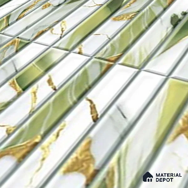 TL 07172 C Bissel Cosmo Curry 1 ft x 1 ft Glossy Finish Ceramic Tile - 10 mm | Please Expect a Slight Variation of Pattern