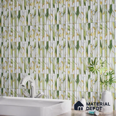 TL 07172 C Bissel Cosmo Curry 1 ft x 1 ft Glossy Finish Ceramic Tile - 10 mm | Please Expect a Slight Variation of Pattern