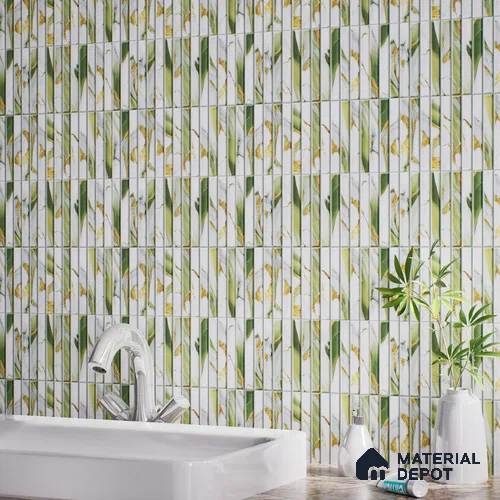 TL 07172 C Bissel Cosmo Curry 1 ft x 1 ft Glossy Finish Ceramic Tile - 10 mm | Please Expect a Slight Variation of Pattern