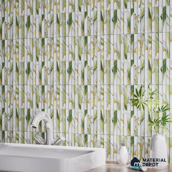 TL 07172 C Bissel Cosmo Curry 1 ft x 1 ft Glossy Finish Ceramic Tile - 10 mm | Please Expect a Slight Variation of Pattern