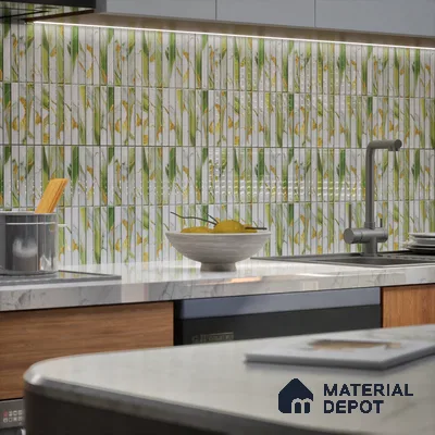 TL 07172 C Bissel Cosmo Curry 1 ft x 1 ft Glossy Finish Ceramic Tile - 10 mm | Please Expect a Slight Variation of Pattern