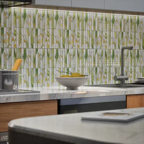 TL 07172 C Bissel Cosmo Curry 1 ft x 1 ft Glossy Finish Ceramic Tile - 10 mm | Please Expect a Slight Variation of Pattern