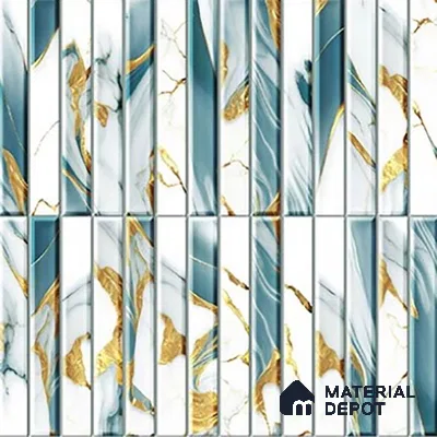 TL 07172 E Bissel Cosmo Denim 1 ft x 1 ft Glossy Finish Ceramic Tile - 10 mm | Please Expect a Slight Variation of Pattern