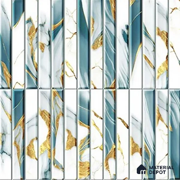 TL 07172 E Bissel Cosmo Denim 1 ft x 1 ft Glossy Finish Ceramic Tile - 10 mm | Please Expect a Slight Variation of Pattern