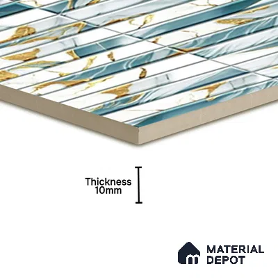TL 07172 E Bissel Cosmo Denim 1 ft x 1 ft Glossy Finish Ceramic Tile - 10 mm | Please Expect a Slight Variation of Pattern
