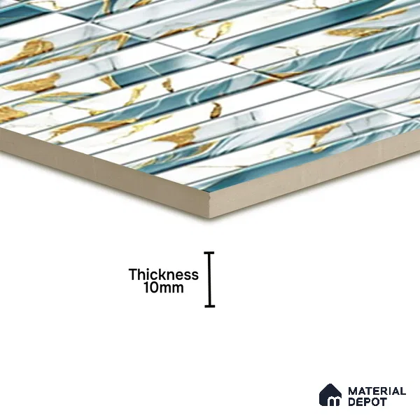 TL 07172 E Bissel Cosmo Denim 1 ft x 1 ft Glossy Finish Ceramic Tile - 10 mm | Please Expect a Slight Variation of Pattern