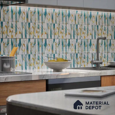 TL 07172 E Bissel Cosmo Denim 1 ft x 1 ft Glossy Finish Ceramic Tile - 10 mm | Please Expect a Slight Variation of Pattern