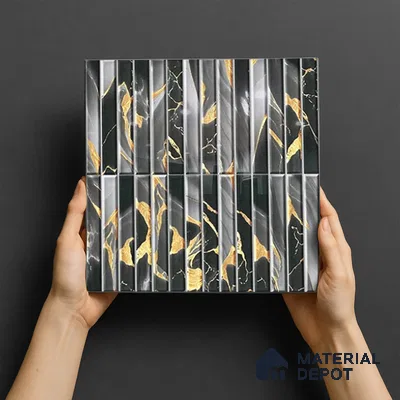 TL 07172 F Bissel Cosmo Kohl 1 ft x 1 ft Glossy Finish Ceramic Tile - 10 mm | Please Expect a Slight Variation of Pattern